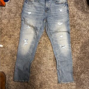 Hollister Men's Light Blue Distressed Jeans
